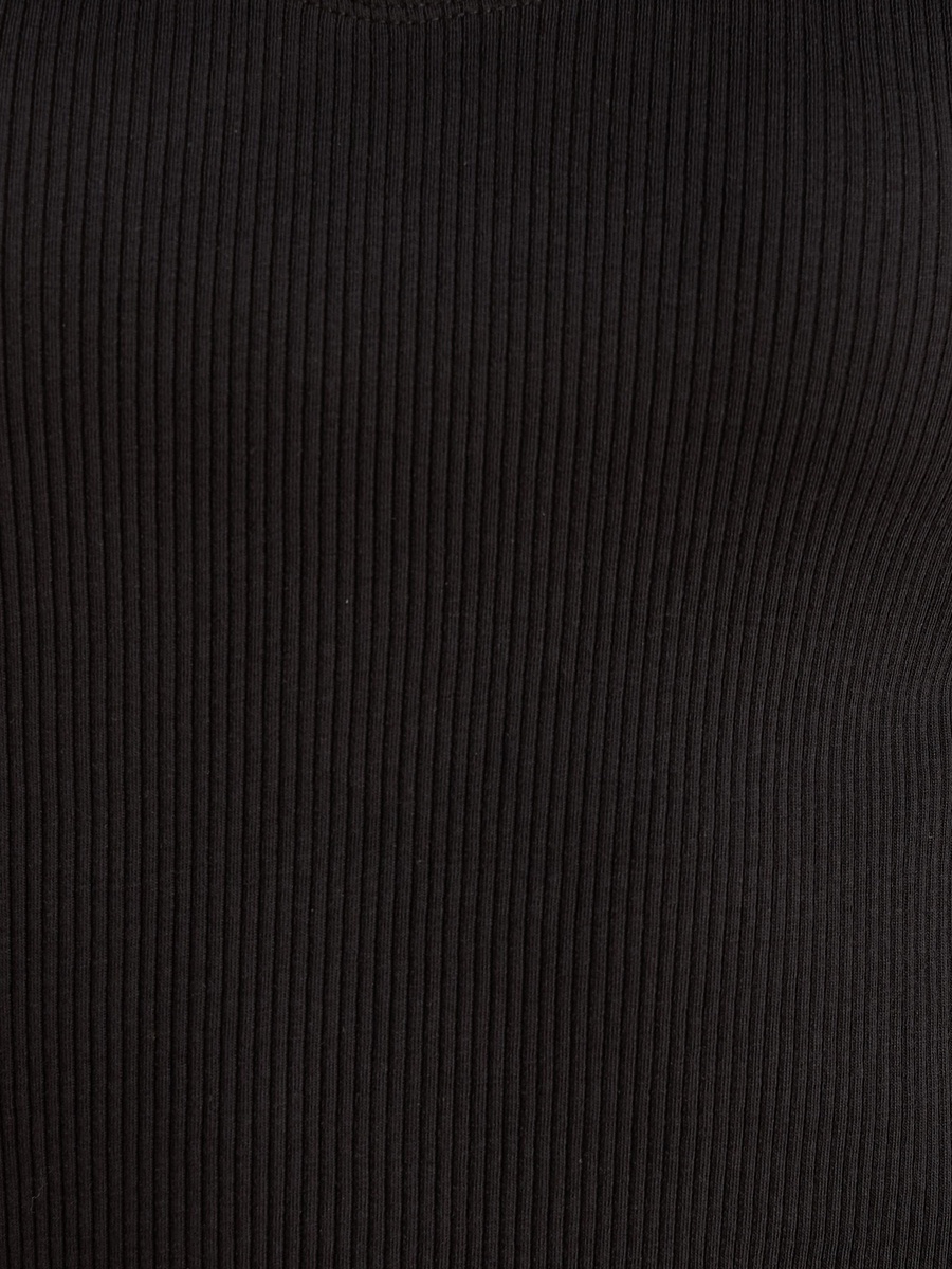 Ribbed T-Shirt with Lace Trim