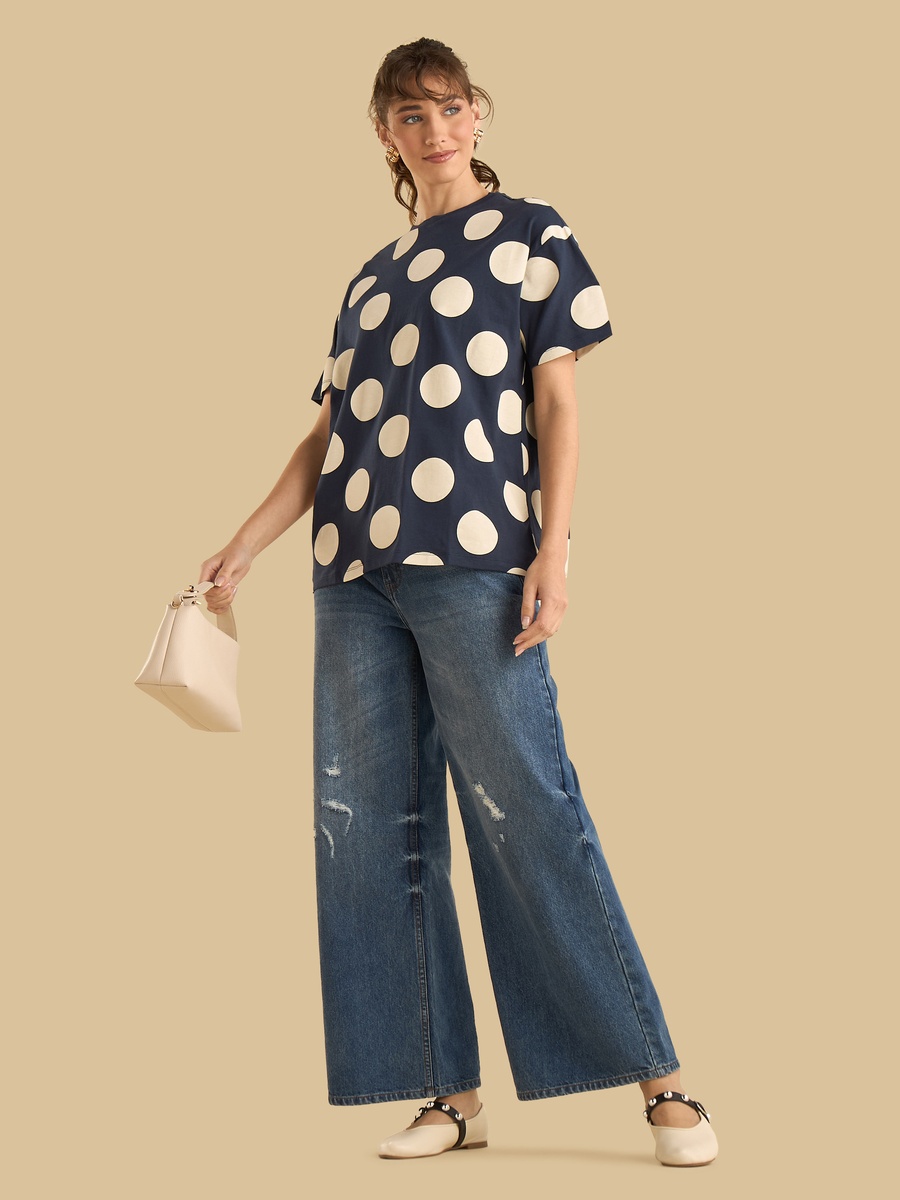 Polka Dot Print T-Shirt