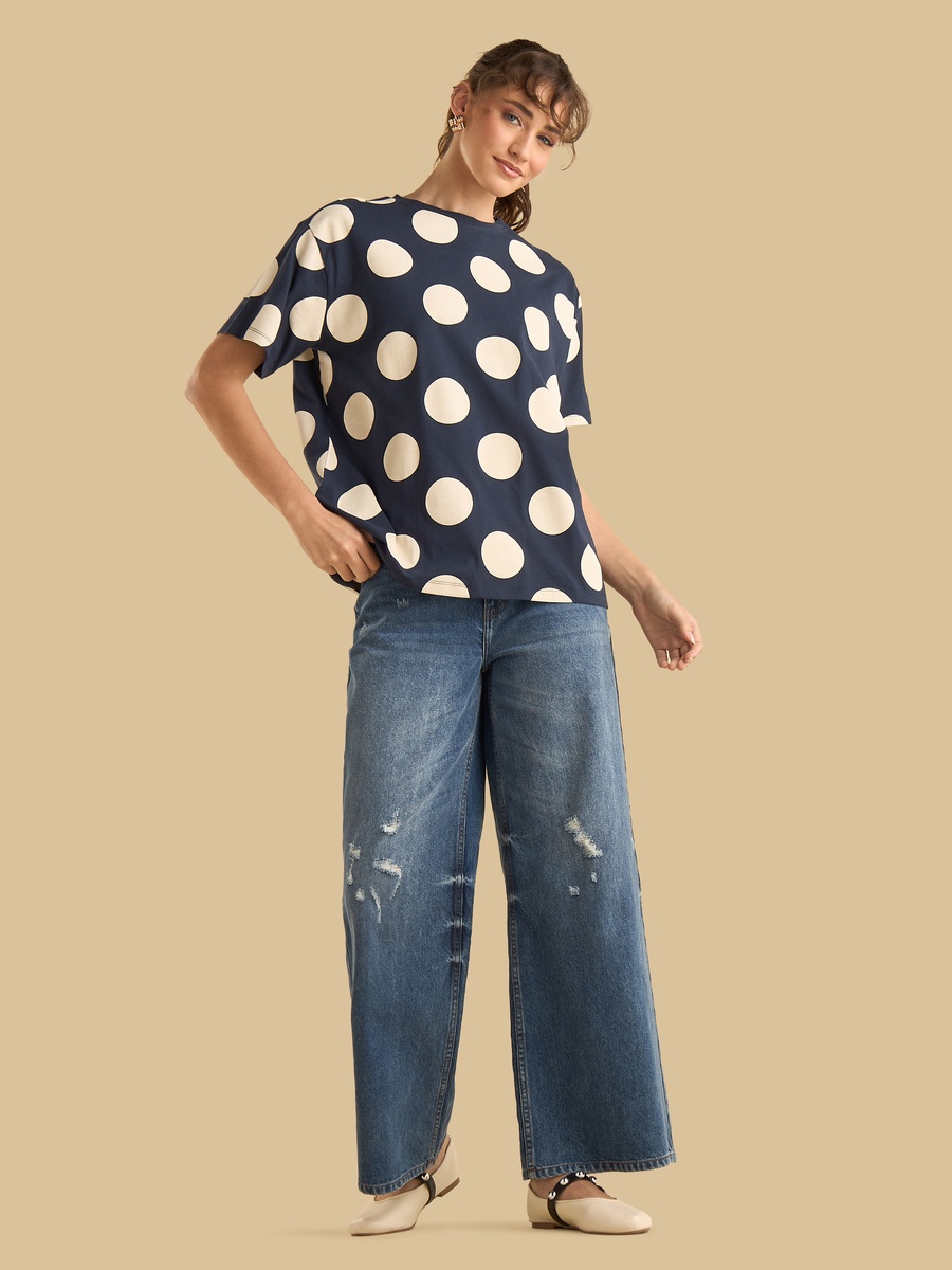 Polka Dot Print T-Shirt