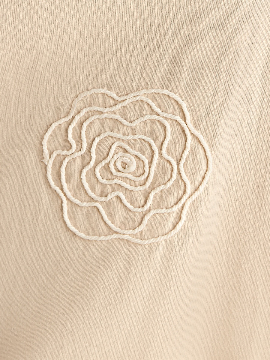 Floral Corded Embroidery T-Shirt