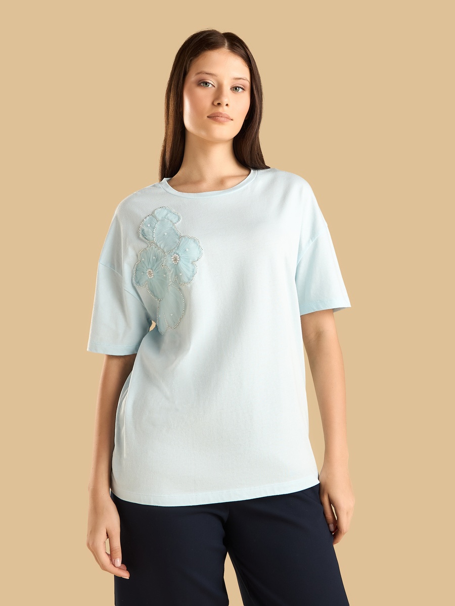 Flower Applique T-Shirt