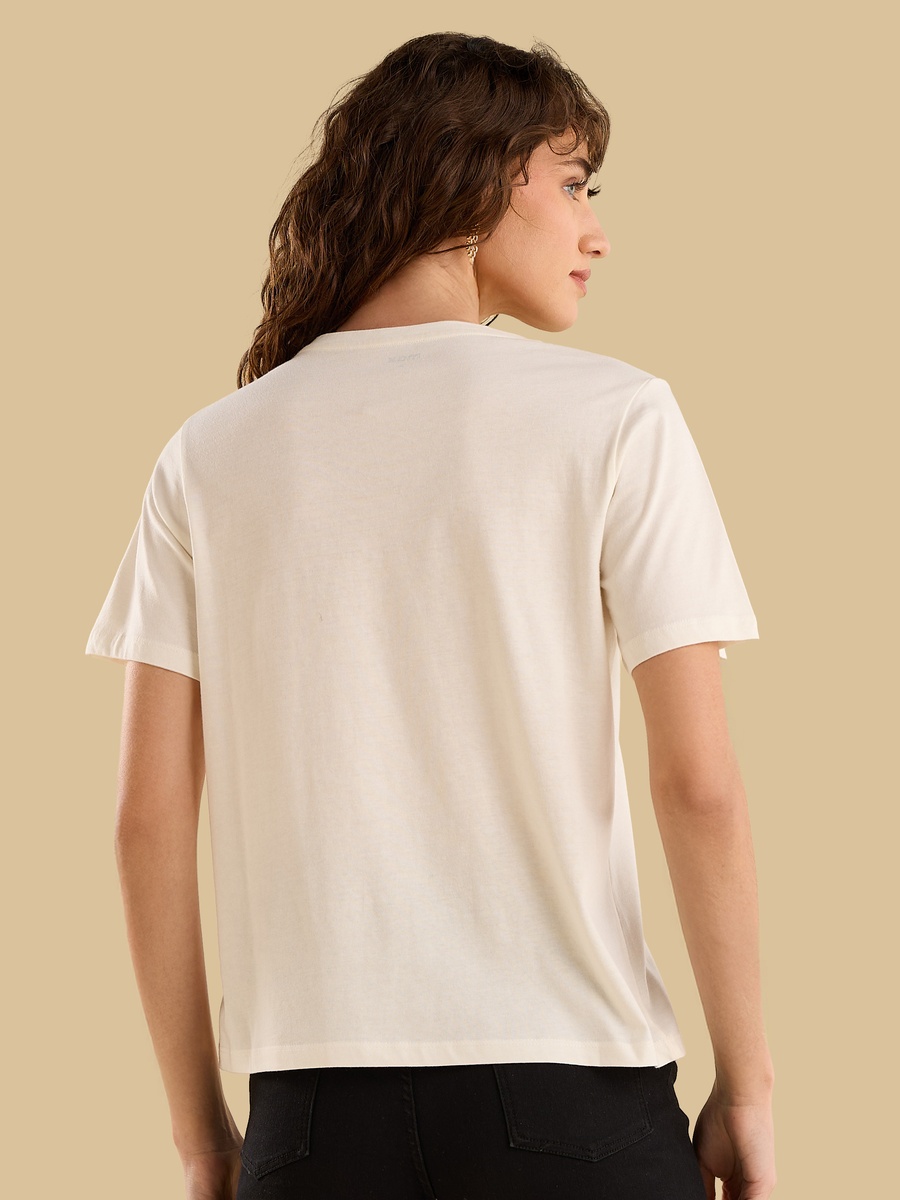 Slogan Embroidered T-Shirt