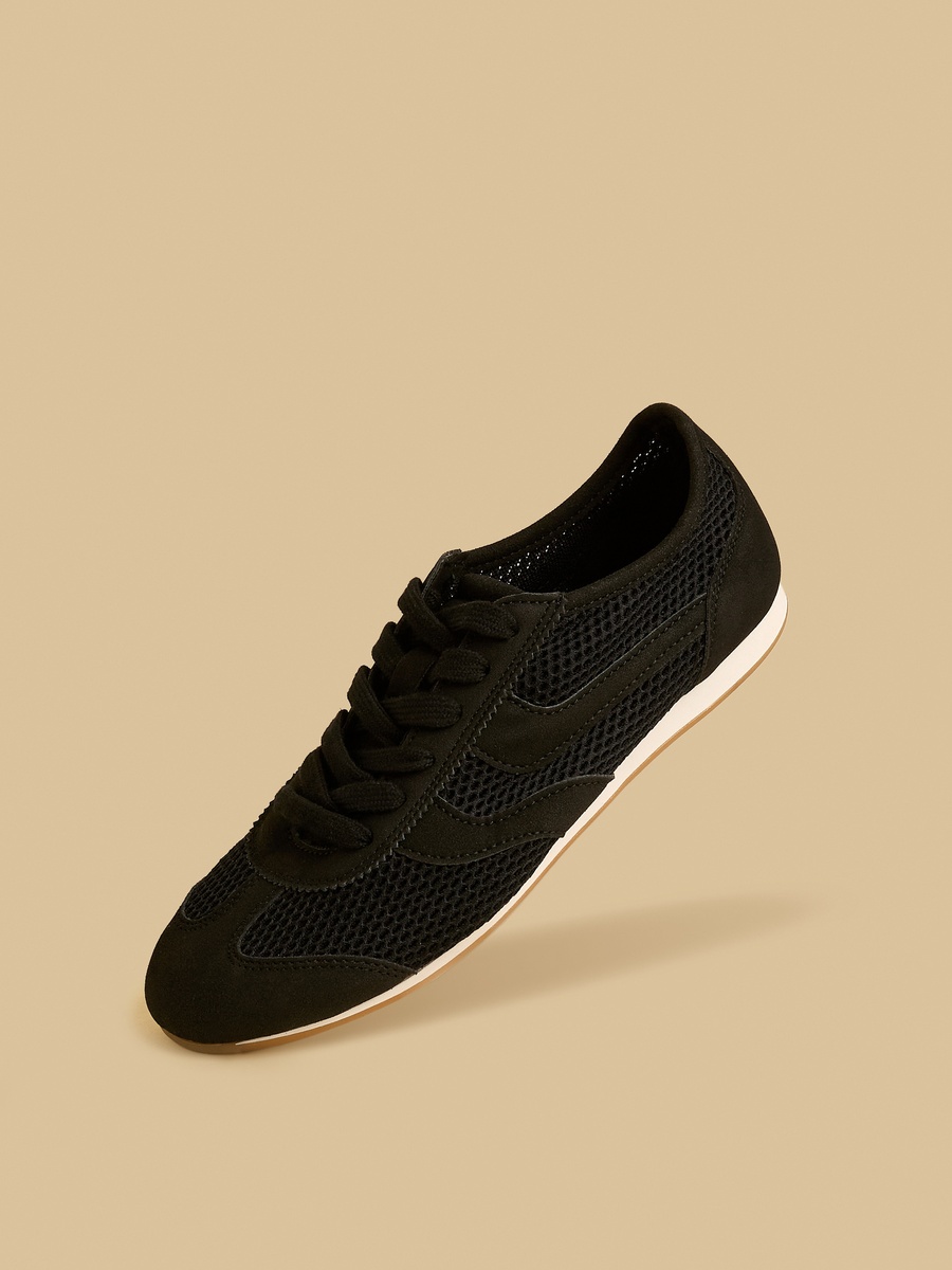 Panelled Lace-Up Sports Shoes