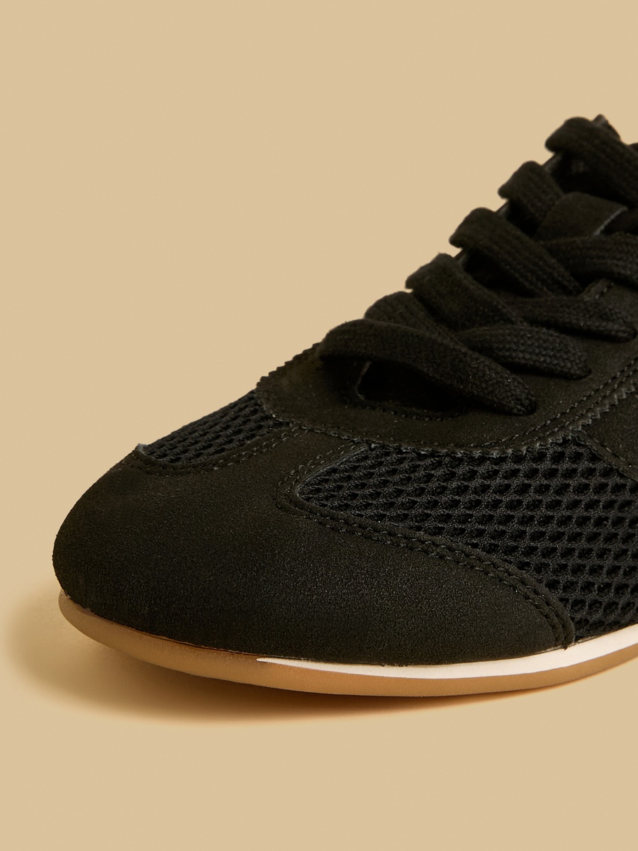 Panelled Lace-Up Sports Shoes
