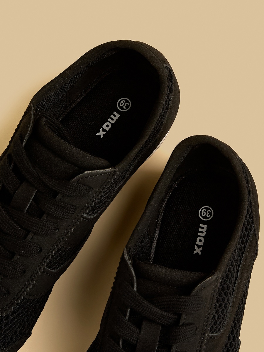 Panelled Lace-Up Sports Shoes