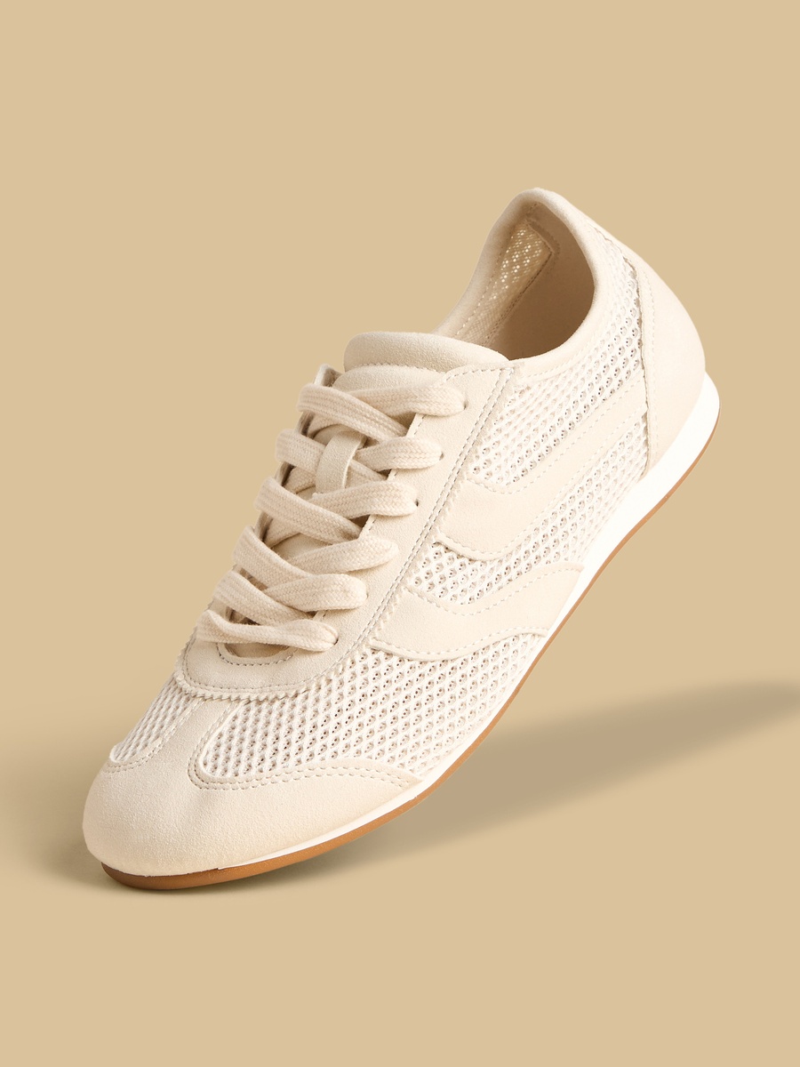 Panelled Lace-Up Sports Shoes