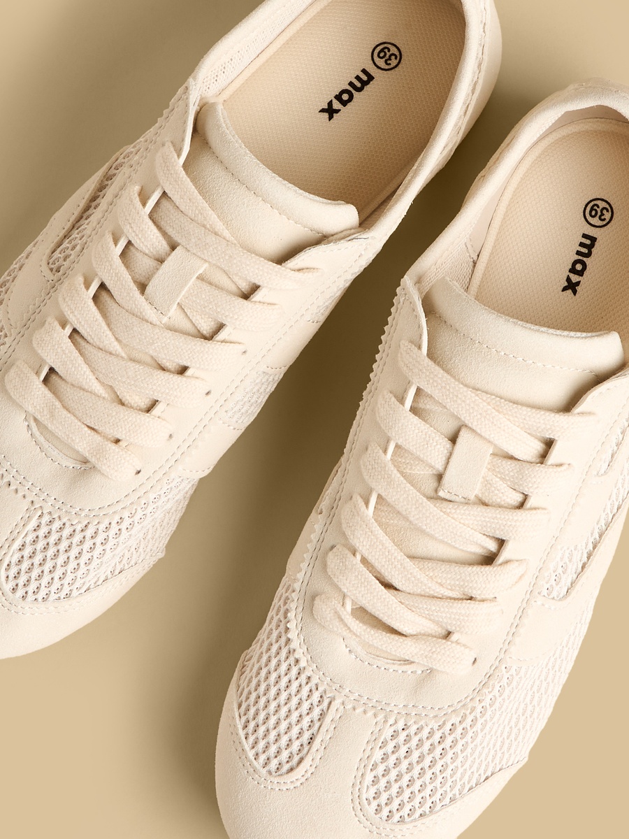 Panelled Lace-Up Sports Shoes