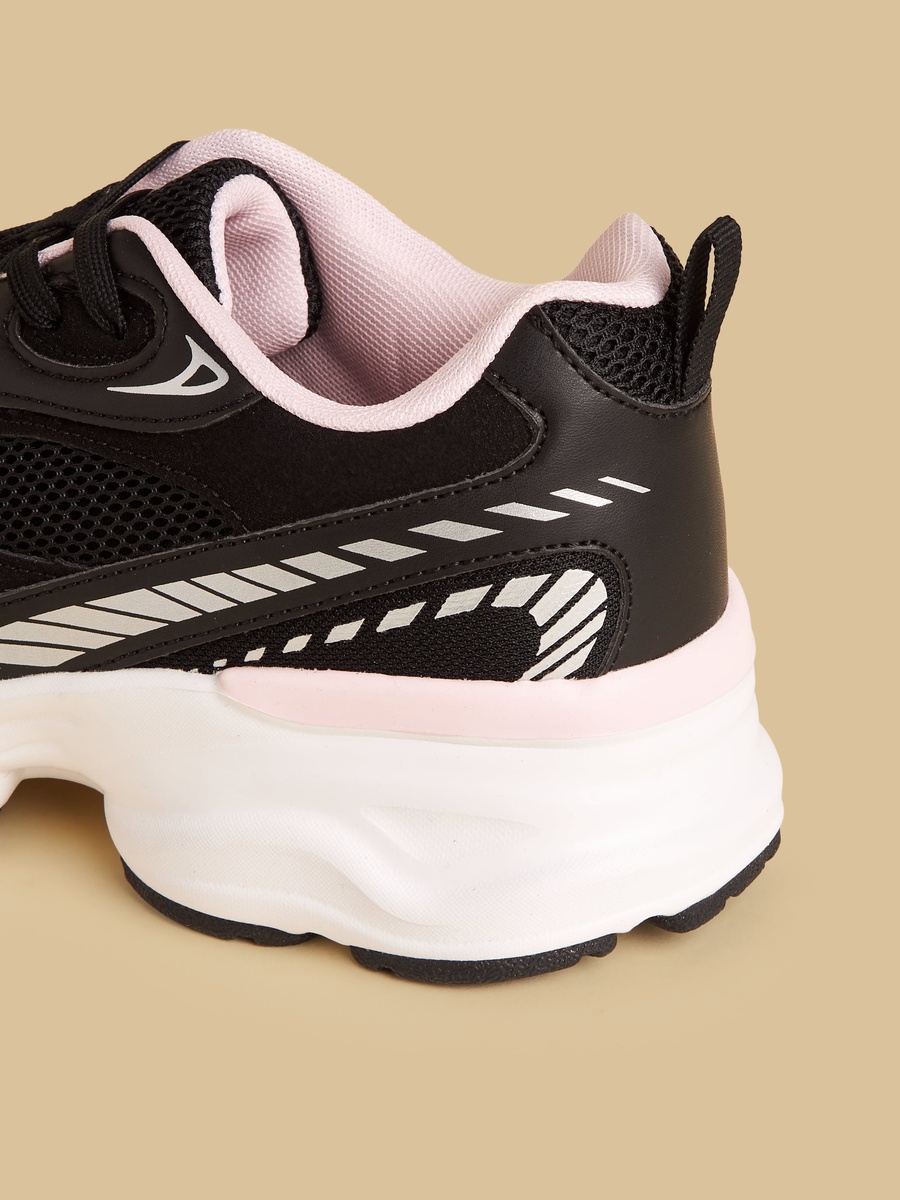 Panelled Sports Shoes with Lace-Up Closure