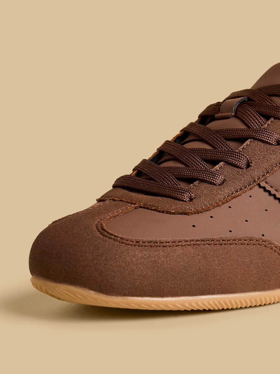 Panelled Sports Shoes with Lace-Up Closure