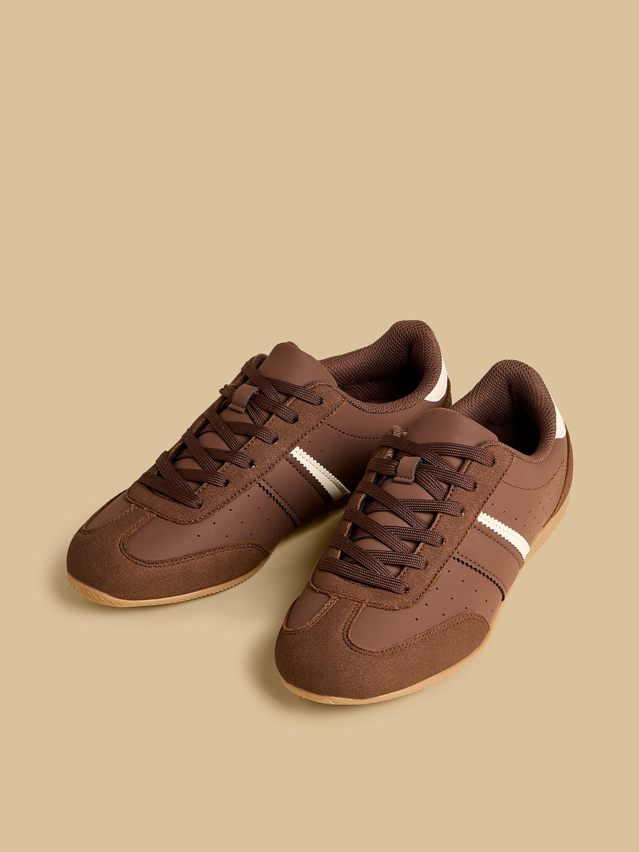 Panelled Sports Shoes with Lace-Up Closure