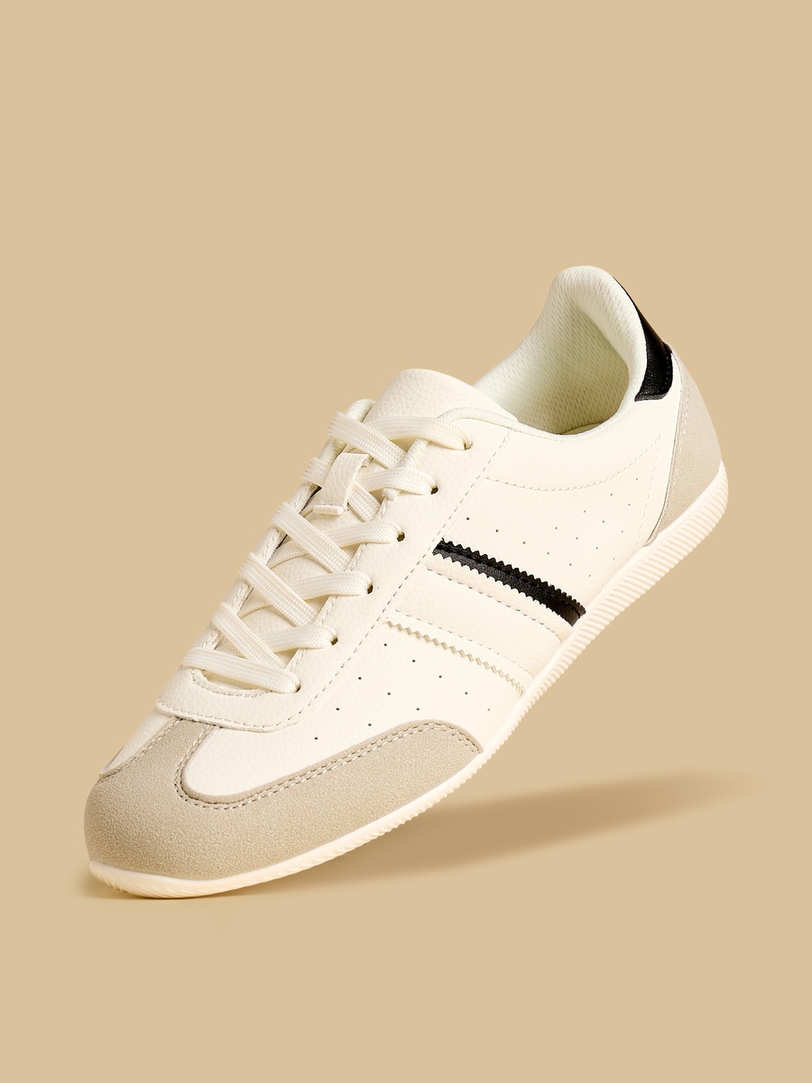Panelled Sports Shoes with Lace-Up Closure