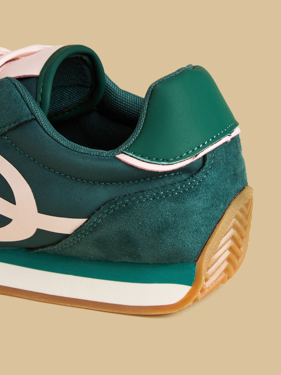 Panelled Sports Shoes with Lace-Up Closure