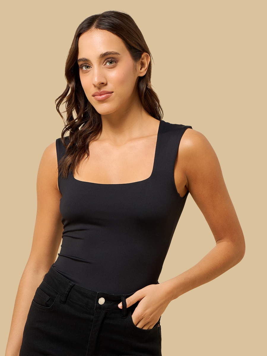 Square Neck Sleeveless Bodysuit