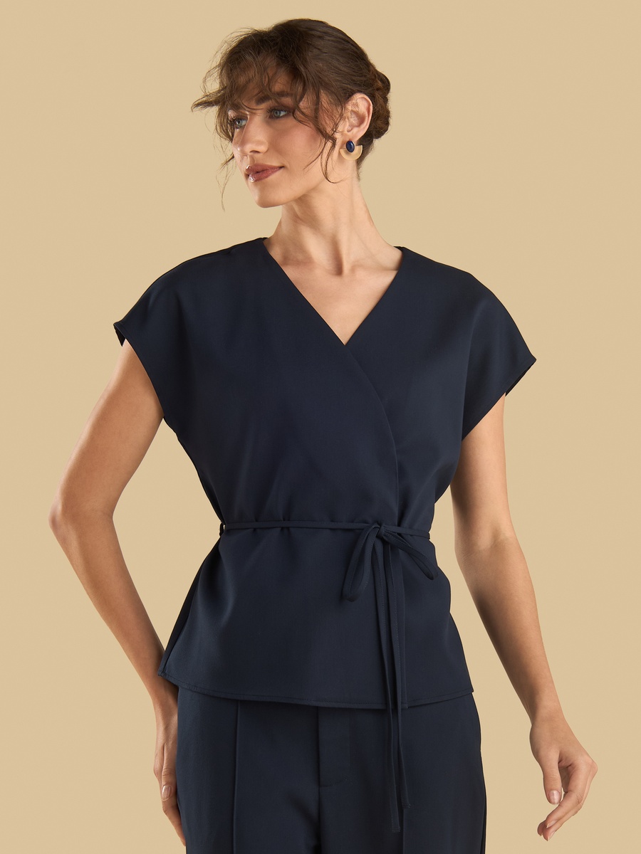 Wrap Top with Tie-Up Belt