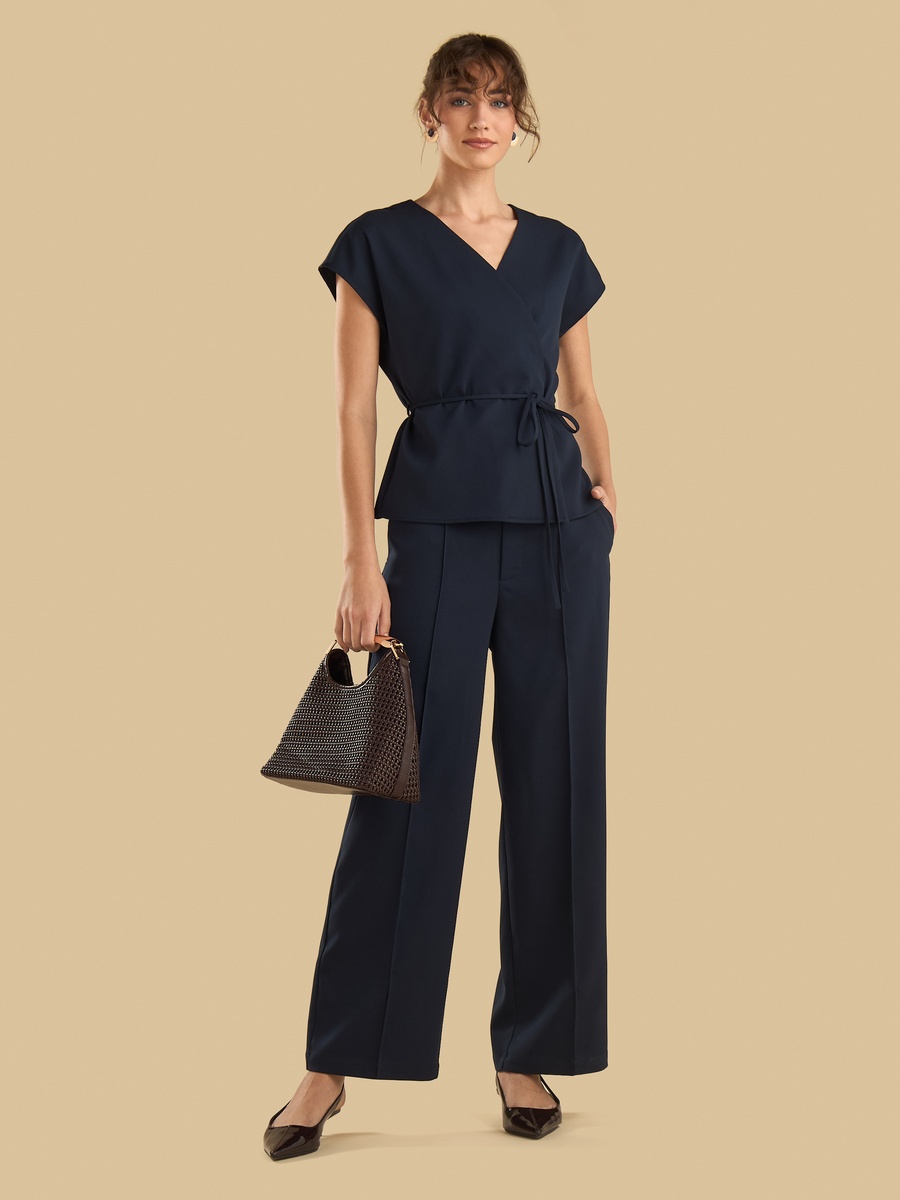 Wrap Top with Tie-Up Belt