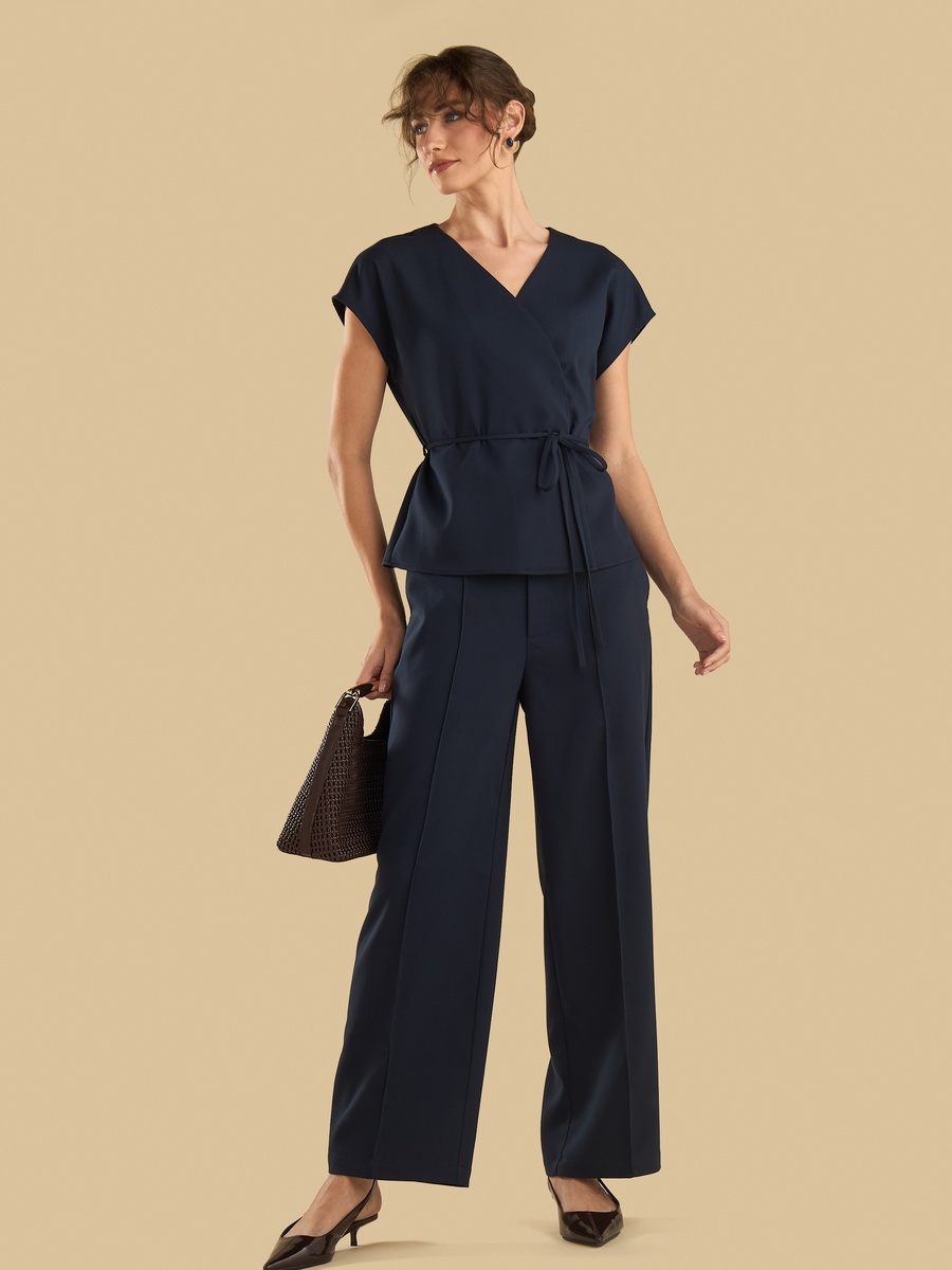 Wrap Top with Tie-Up Belt
