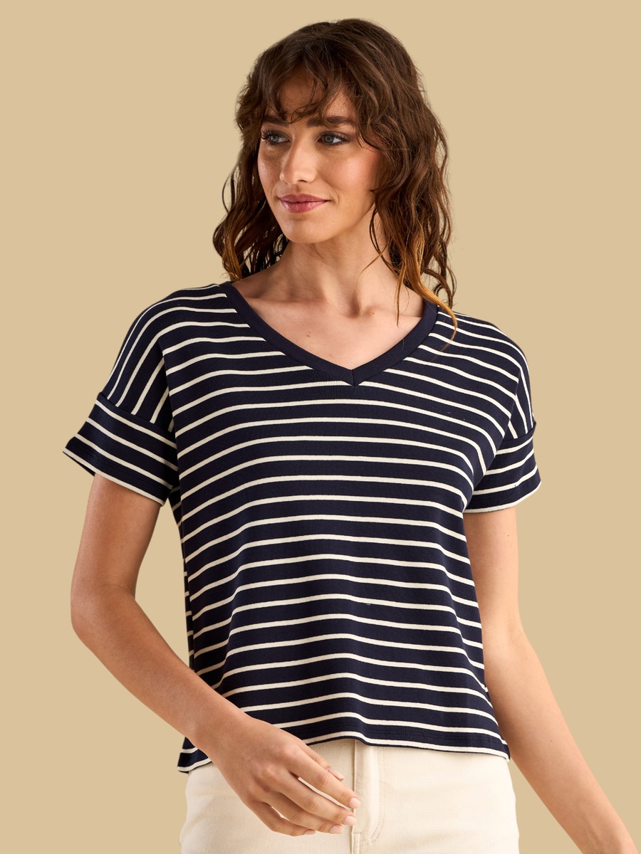Striped V-Neck Top