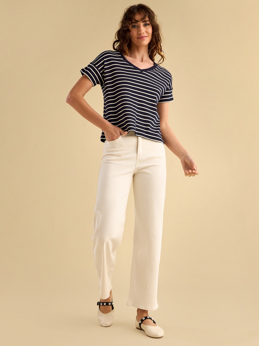 Striped V-Neck Top