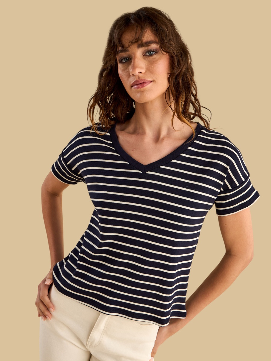 Striped V-Neck Top