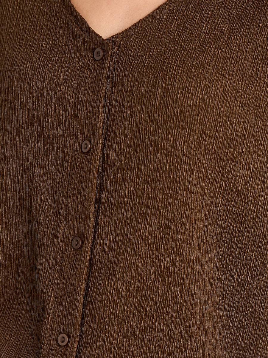 Textured V-Neck Top