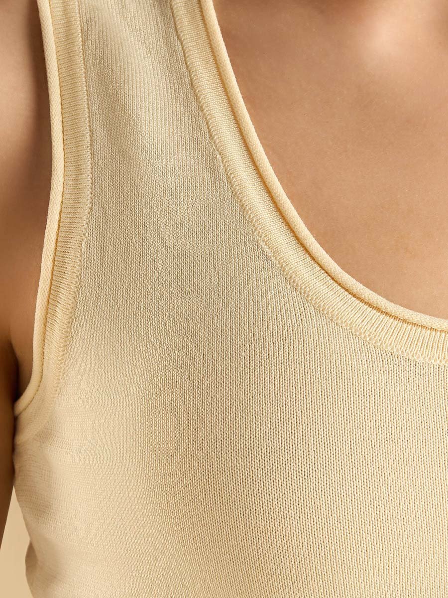 Textured Scoop Neck Tank Top