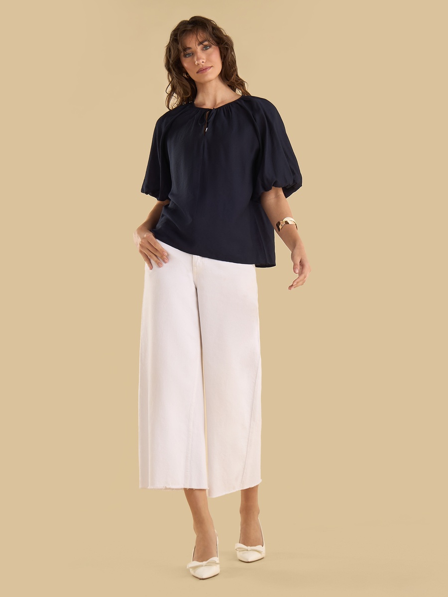 Balloon Top with Tie-Up Neck