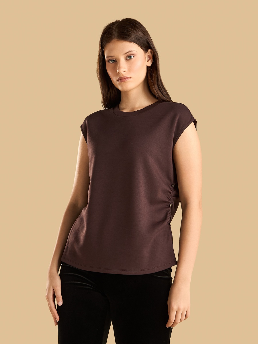 Ruched Extended Sleeves Top