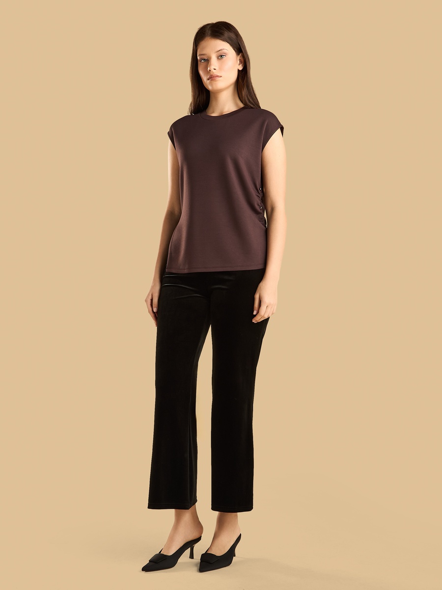 Ruched Extended Sleeves Top