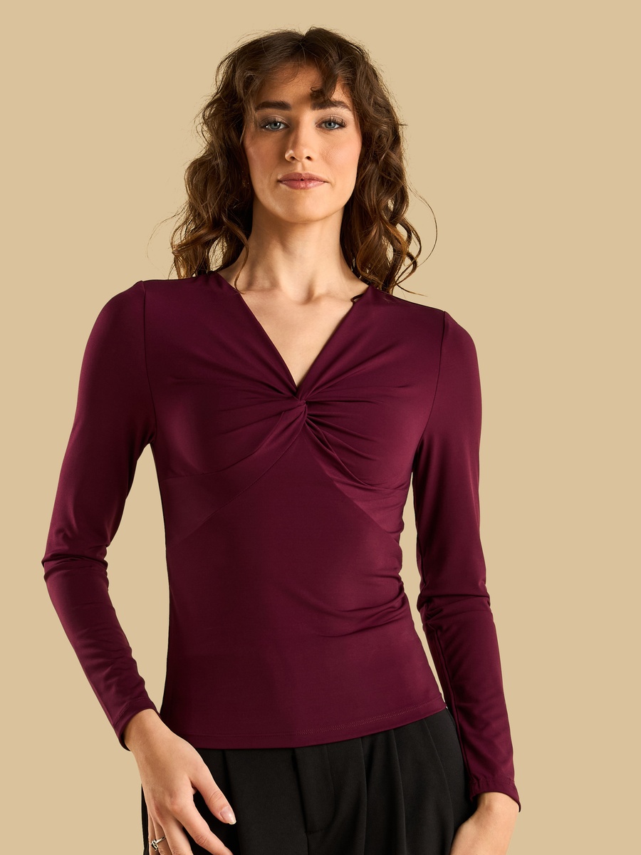 Ruched V-Neck Top