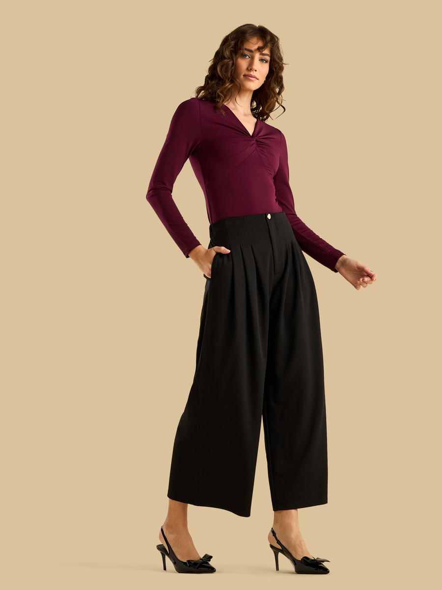 Ruched V-Neck Top