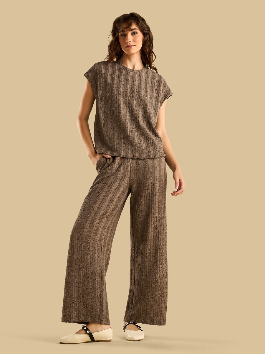 Textured Top with Extended Sleeves