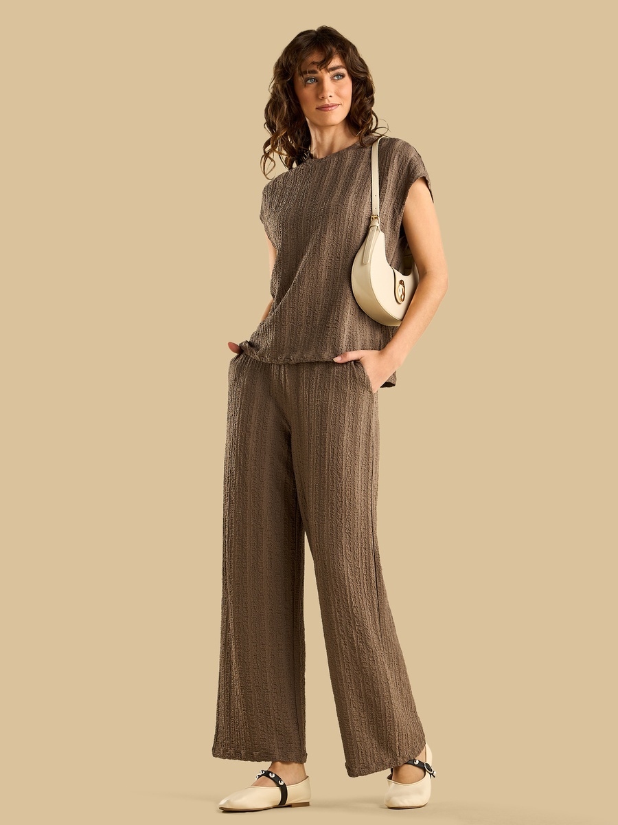 Textured Top with Extended Sleeves