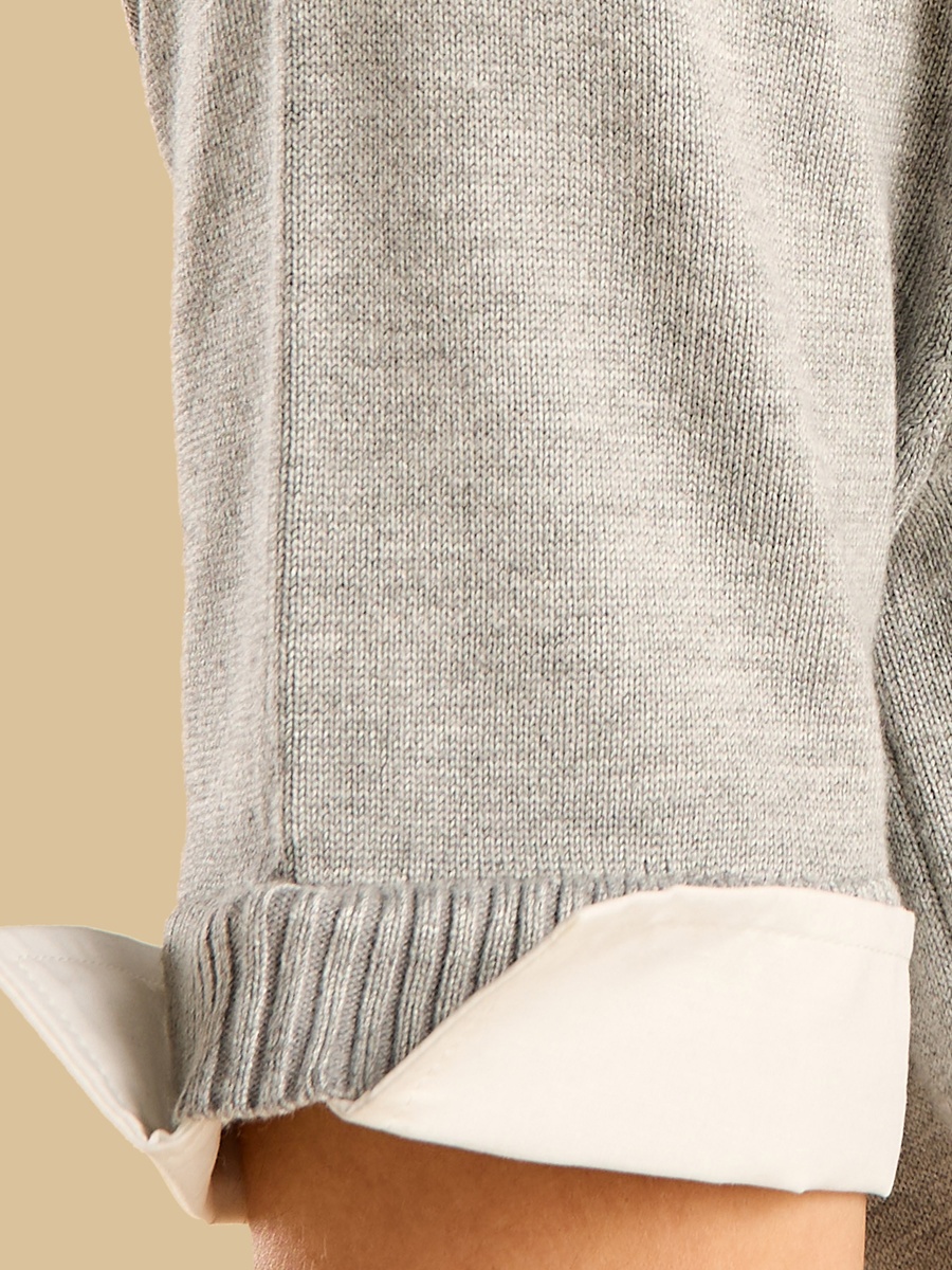 Contrast Collar Twofer Top