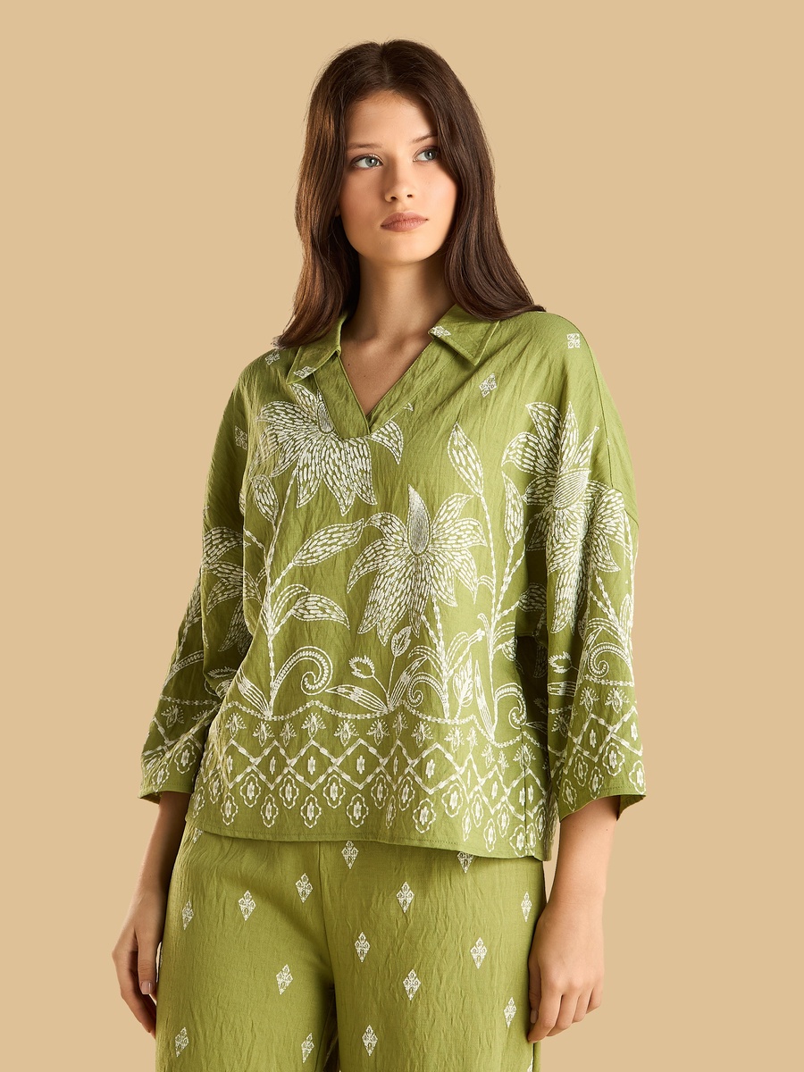 Rubber Embroidered Top