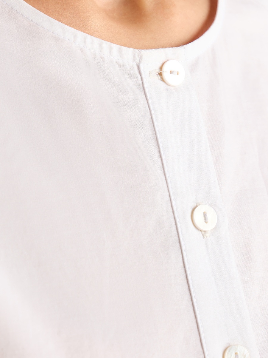 Embroidered Top with Puff Sleeves