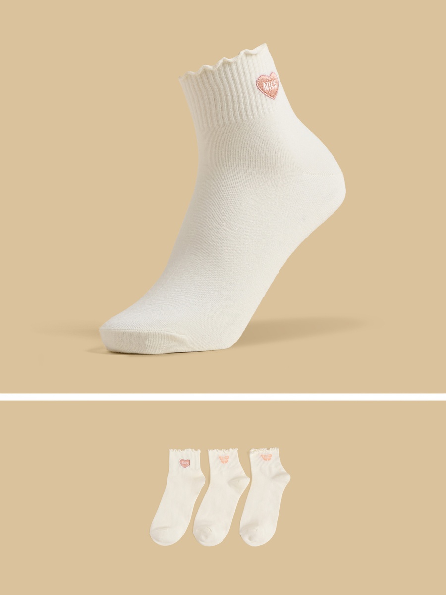 Pack Of 3 - Textured Ankle Length Socks