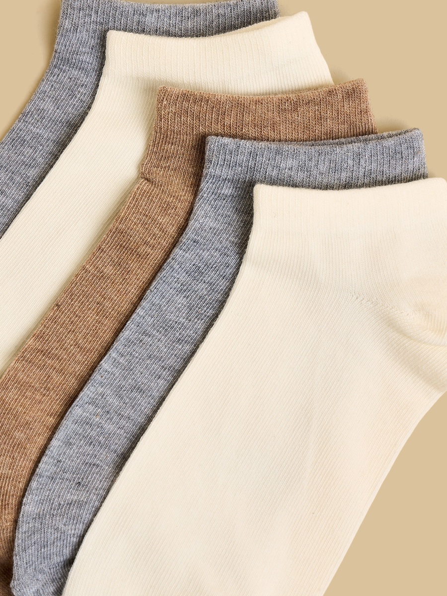 Pack Of 5 - Ribbed Ankle Length Socks