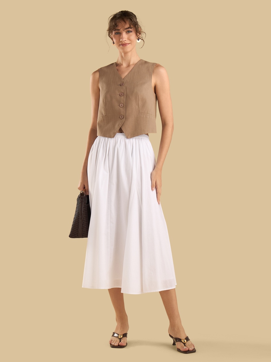 Flared Midi Skirt