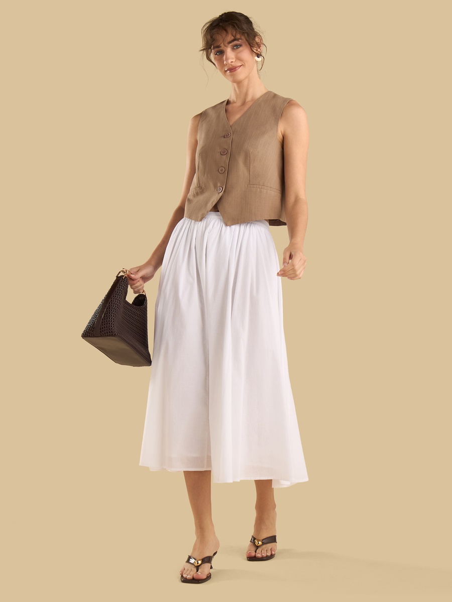 Flared Midi Skirt