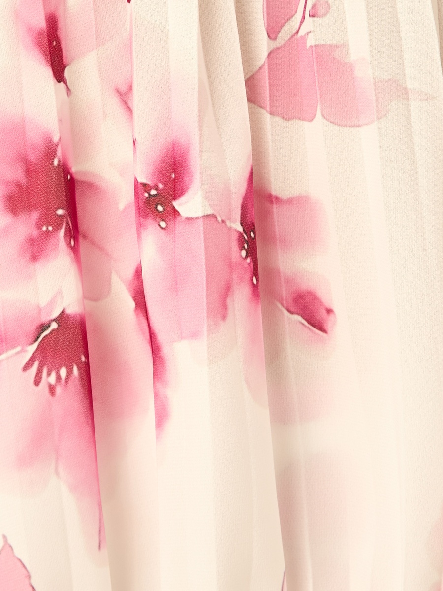 Floral Print Pleated Skirt