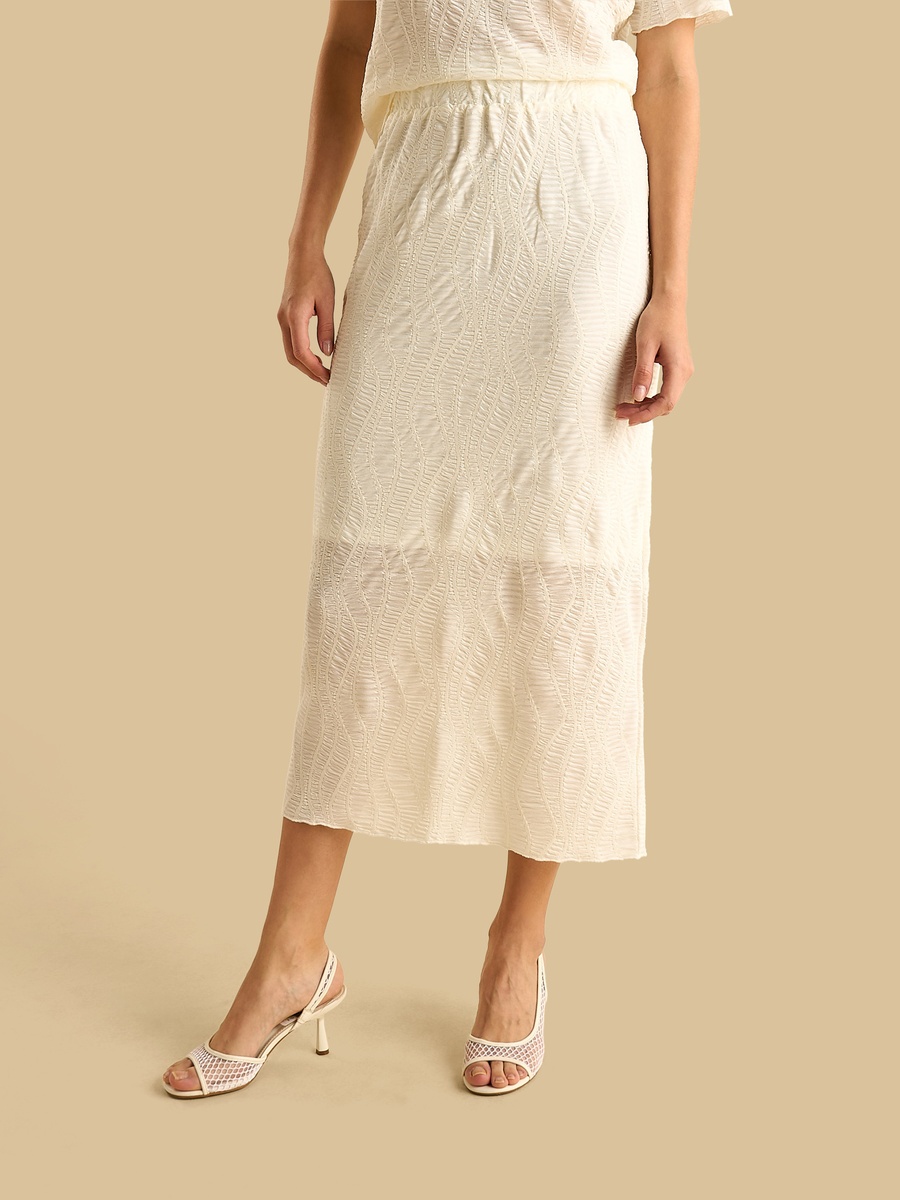 Textured Skirt with Slit
