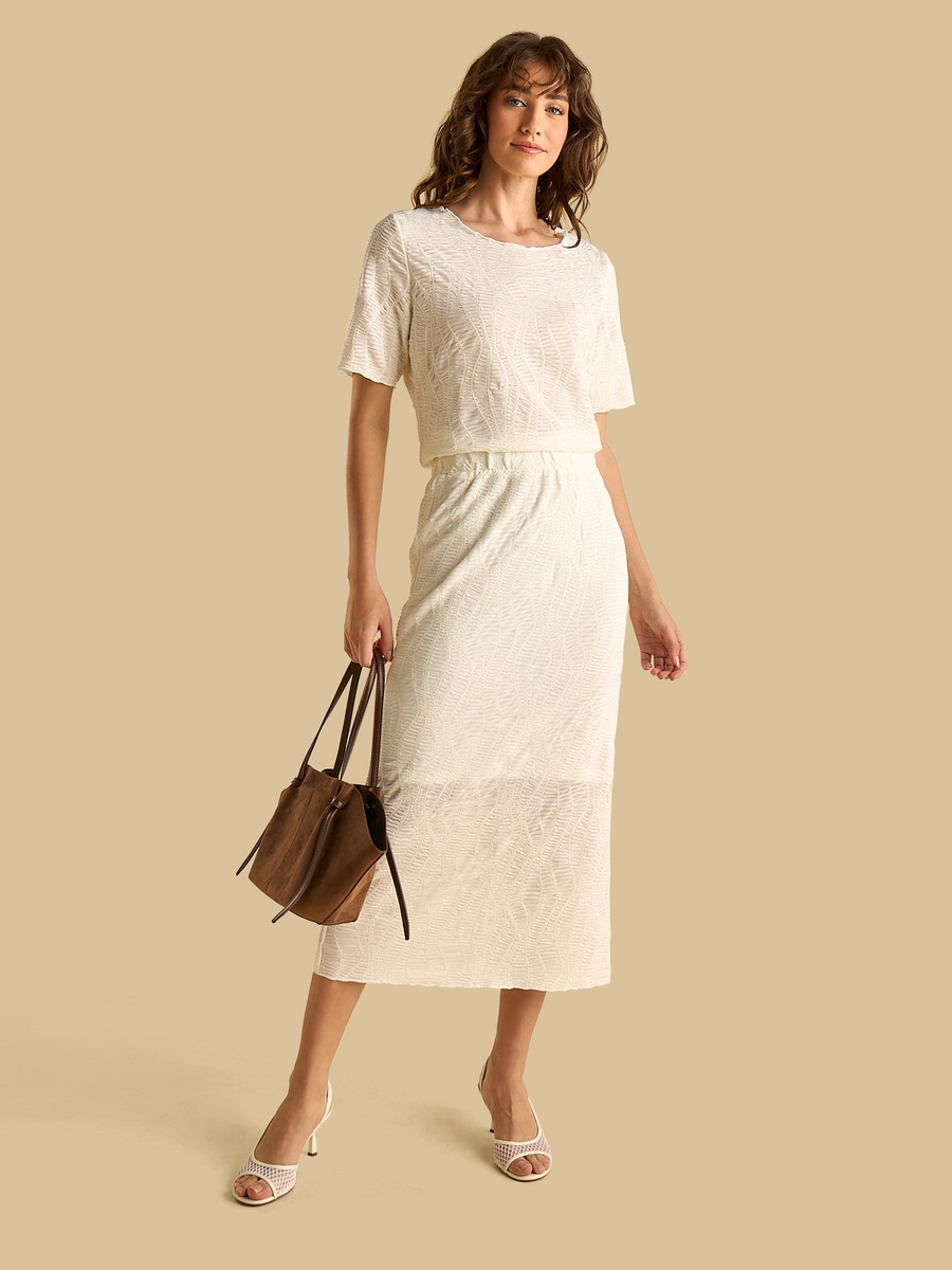 Textured Skirt with Slit