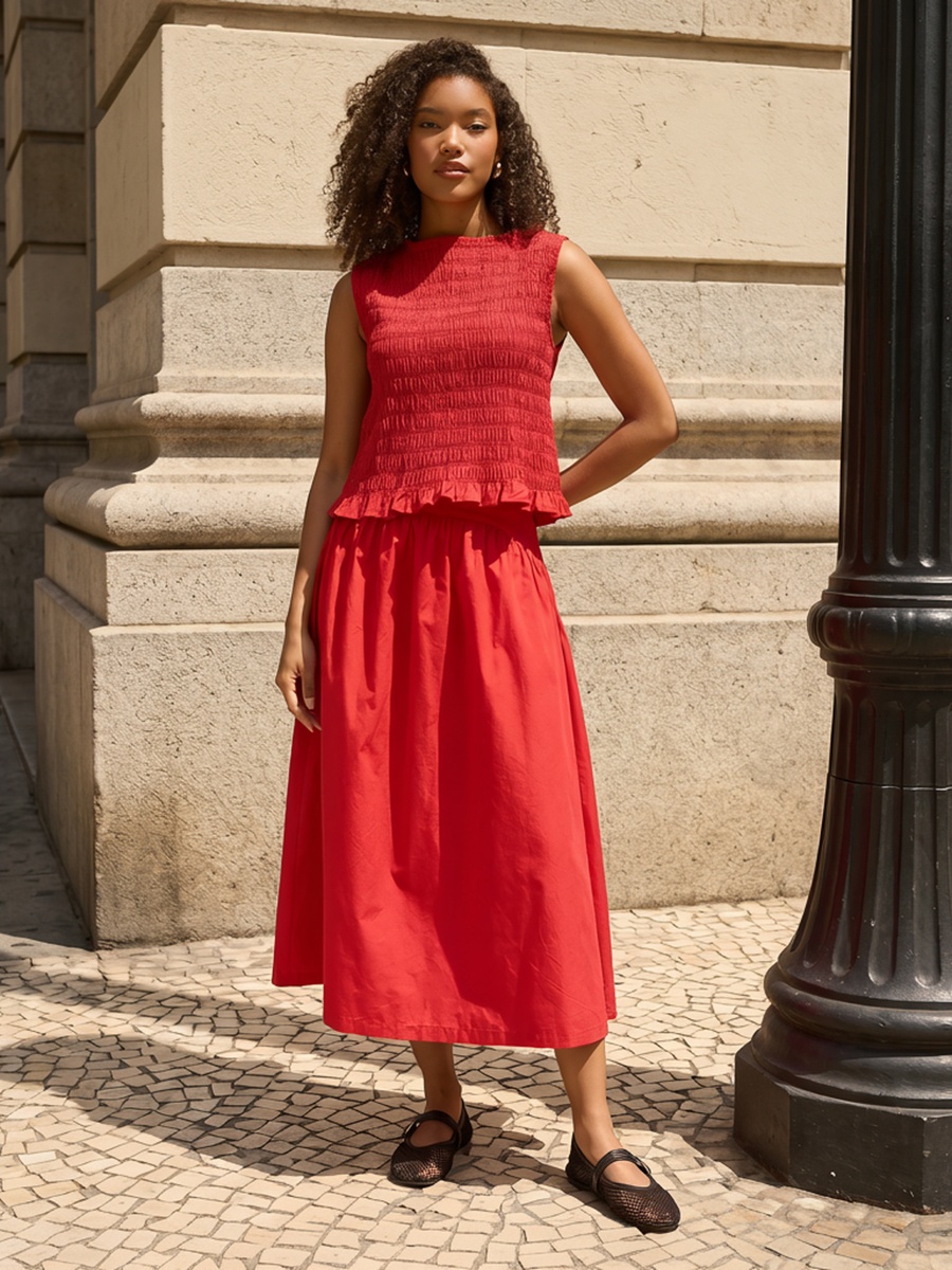 Midi Skirt with Zip Closure