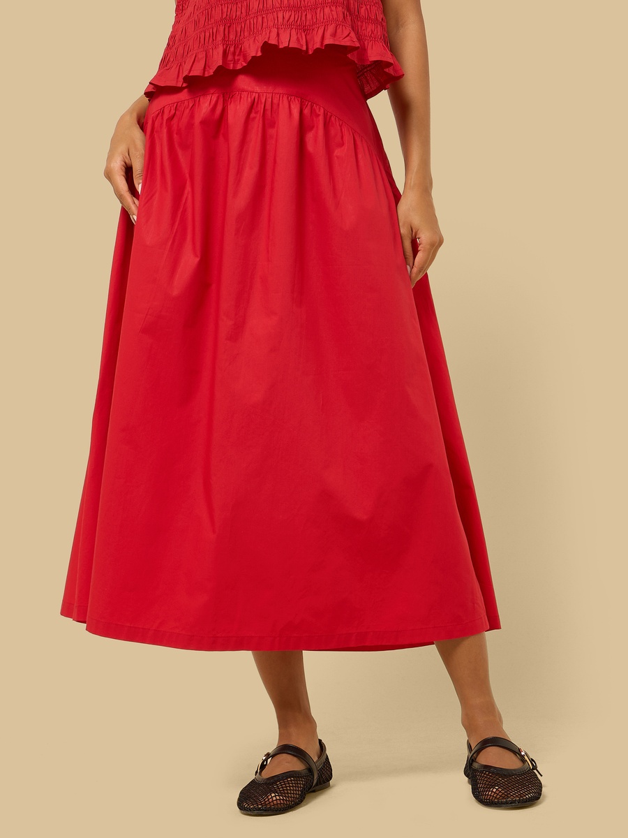 Midi Skirt with Zip Closure