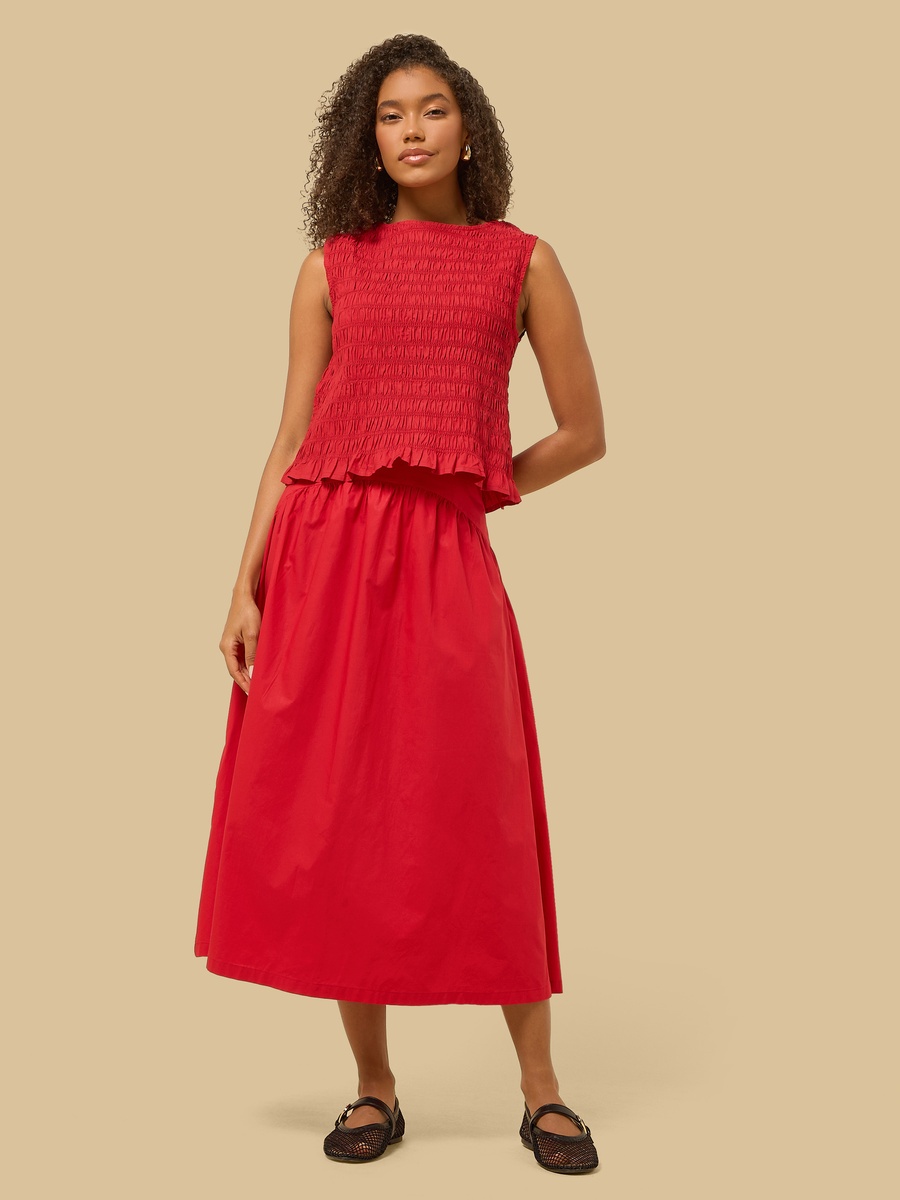 Midi Skirt with Zip Closure