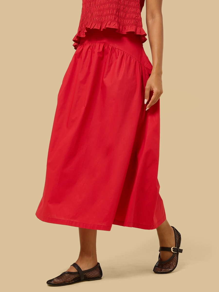Midi Skirt with Zip Closure