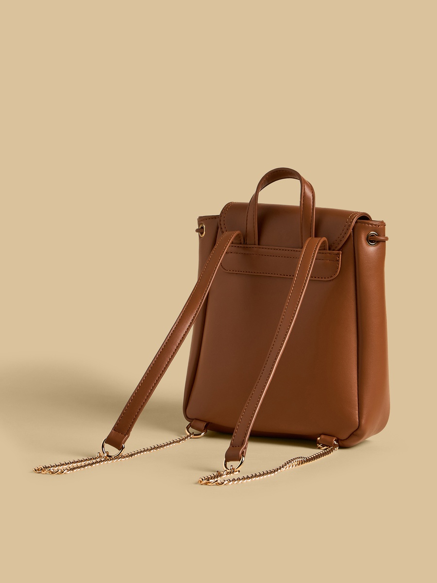 Plain Backpack with Flap Closure