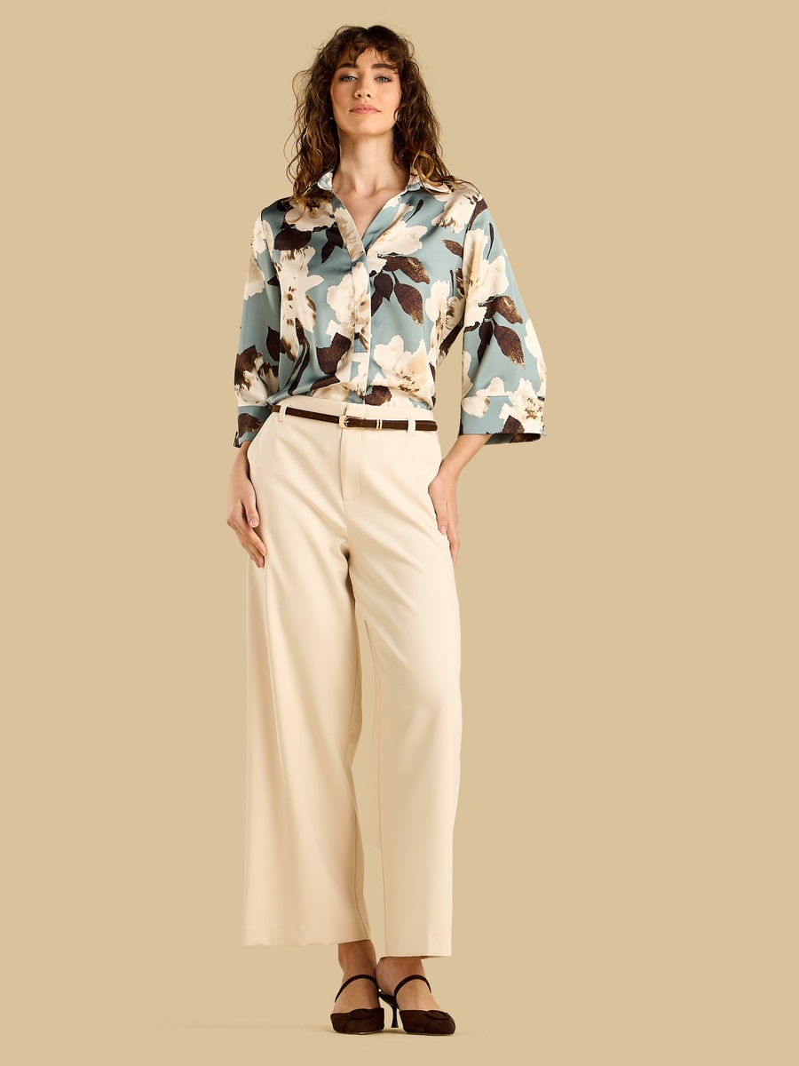 Floral Print Satin Shirt