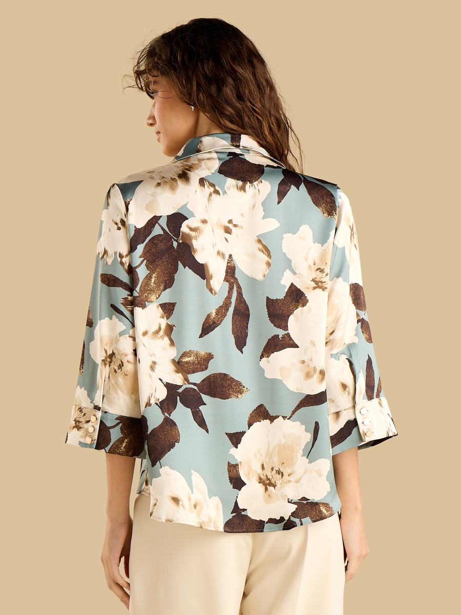 Floral Print Satin Shirt