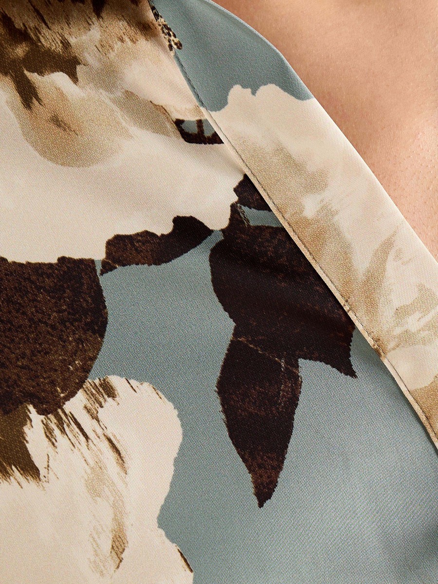 Floral Print Satin Shirt